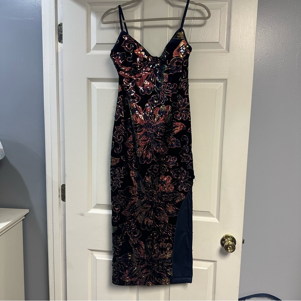 AKIRA Blue sequin dress NWT